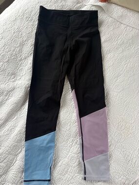 The Upside Black Leggings with Blue and Lavender Colorblock